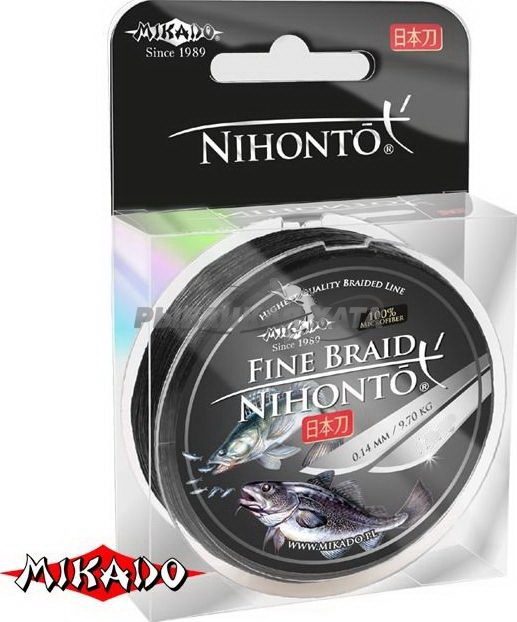 Леска плетеная MIKADO NIHONTO FINE BRAID 0,12мм 100м - ЧЕРНАЯ фото 1