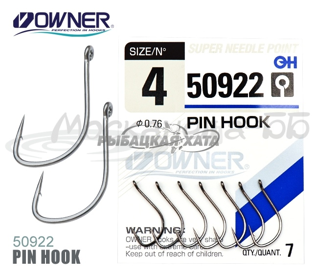 Одинарный крючок OWNER Pin Hook  №4 50922-04 фото 1