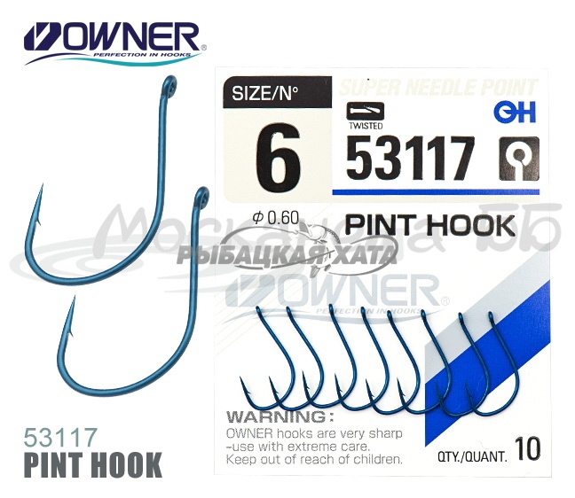 Одинарный крючок OWNER Pint Hook  №8 53117-08 фото 1